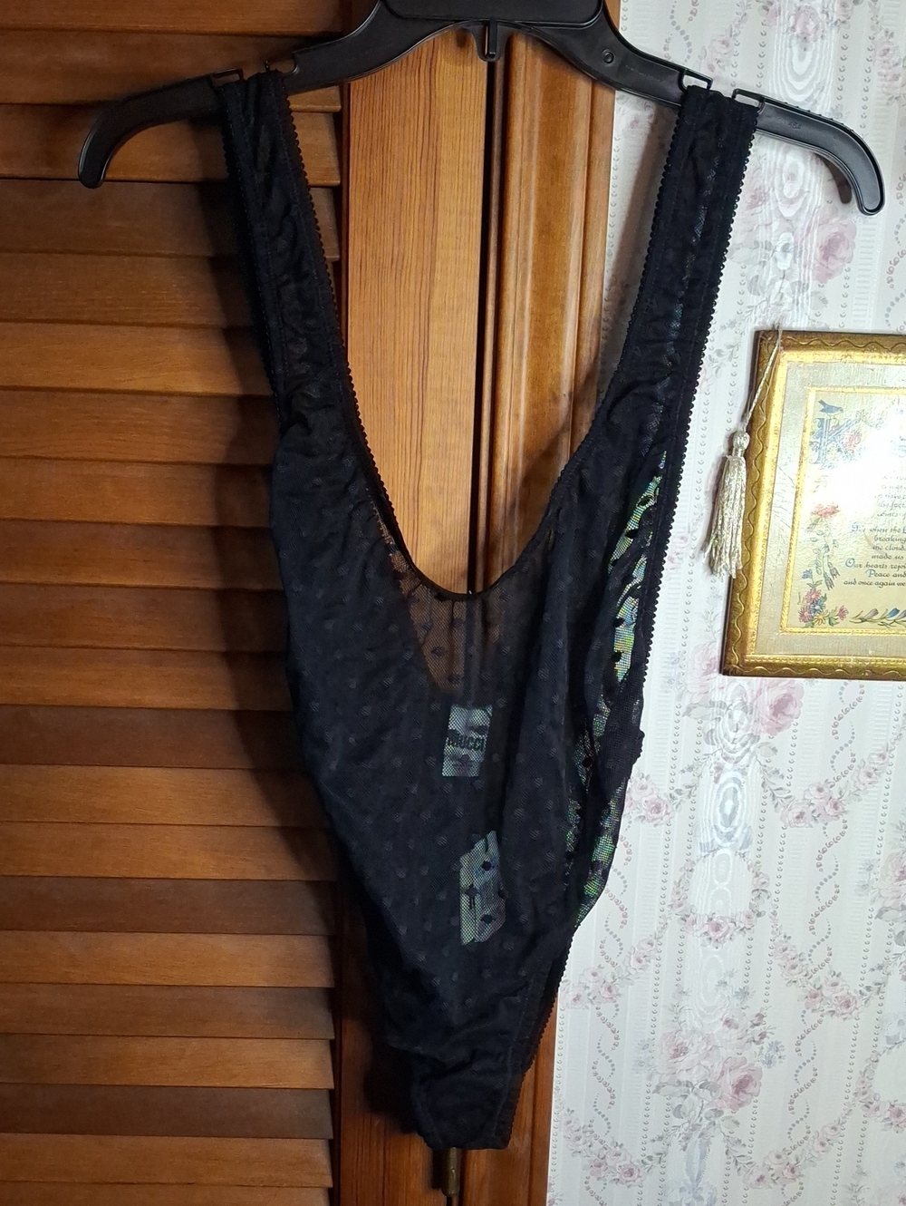 Mucci Black Sheer Bodysuit NWT Medium